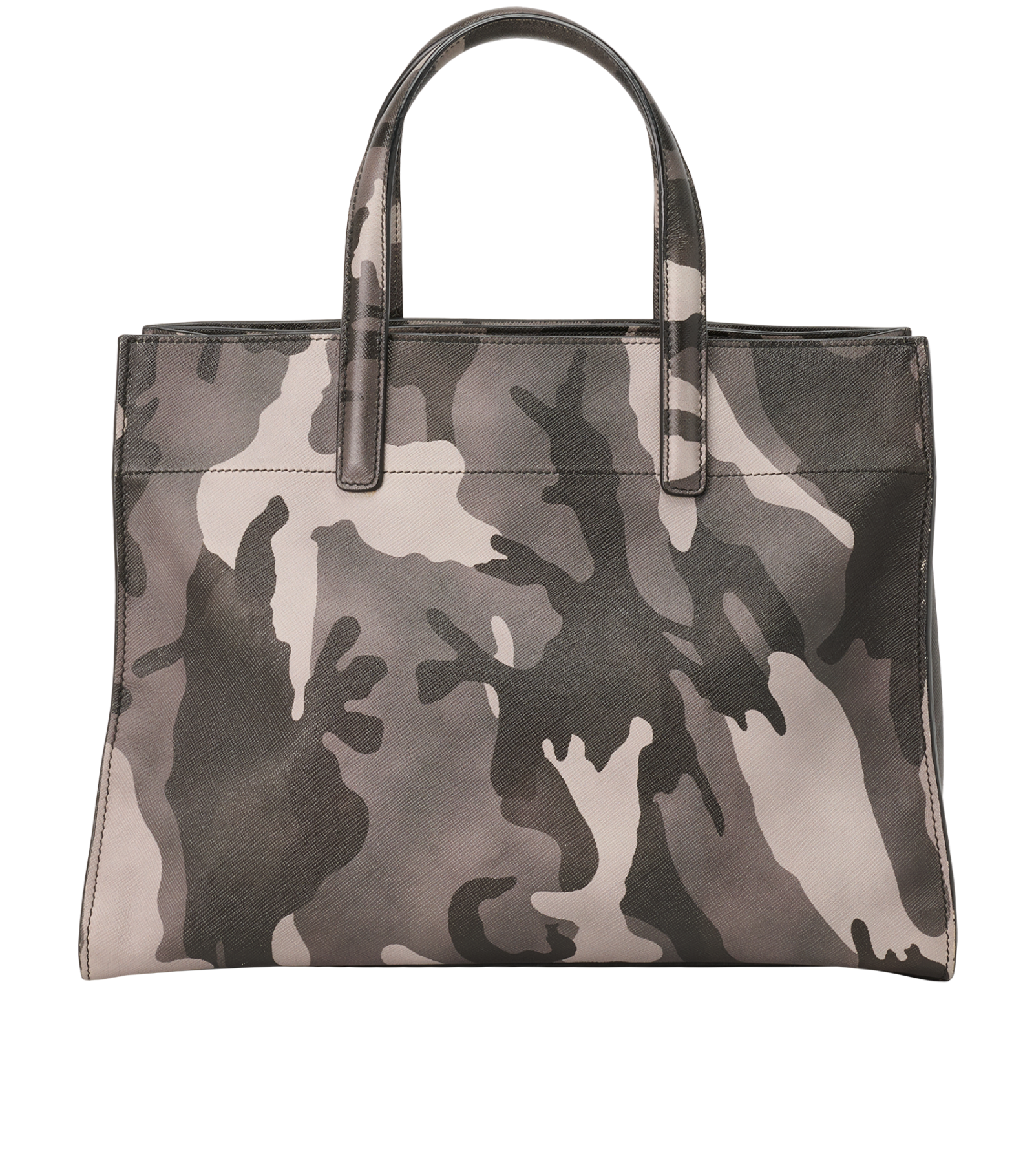 Triple Pocket Tote, &pound;495, Handbags, Black/Grey, Leather, Back view